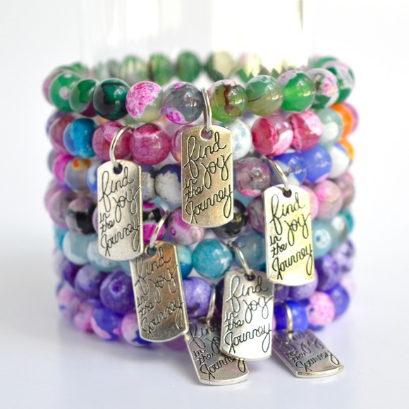 Find Joy In The Journey Gemstone Beaded Bracelet - Picture 6 of 13